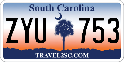 SC license plate ZYU753
