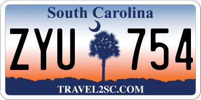 SC license plate ZYU754