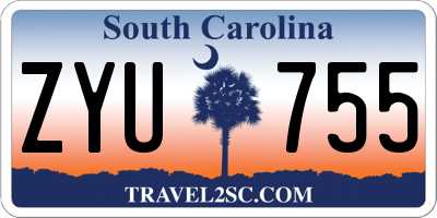 SC license plate ZYU755