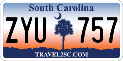 SC license plate ZYU757