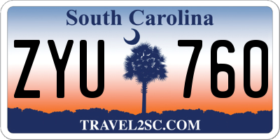 SC license plate ZYU760