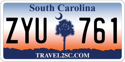 SC license plate ZYU761