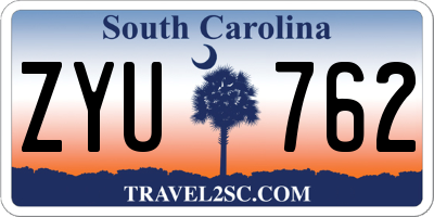 SC license plate ZYU762