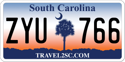 SC license plate ZYU766