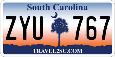 SC license plate ZYU767