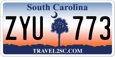 SC license plate ZYU773