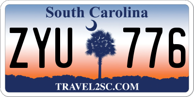 SC license plate ZYU776