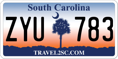 SC license plate ZYU783