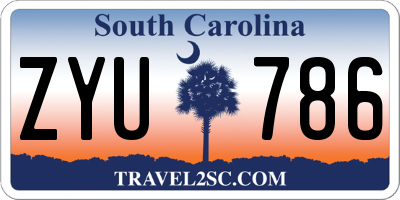 SC license plate ZYU786