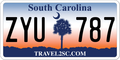 SC license plate ZYU787
