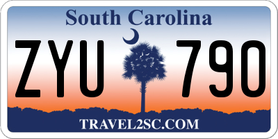 SC license plate ZYU790
