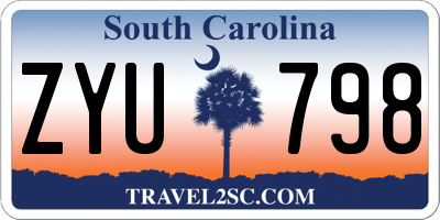 SC license plate ZYU798