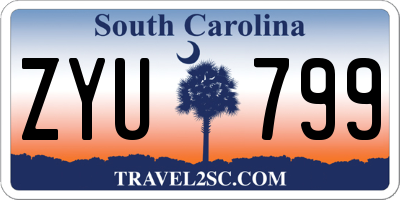 SC license plate ZYU799