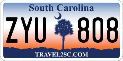 SC license plate ZYU808