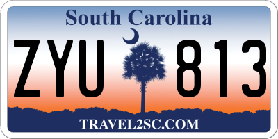 SC license plate ZYU813