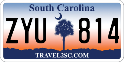 SC license plate ZYU814