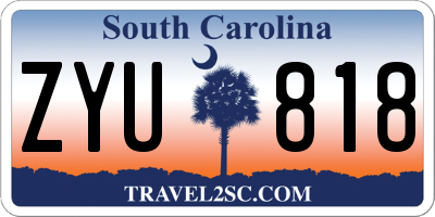 SC license plate ZYU818