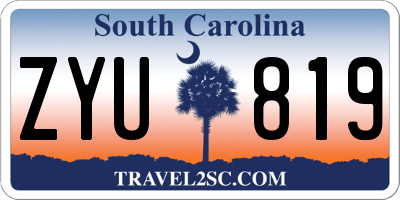 SC license plate ZYU819