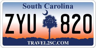 SC license plate ZYU820