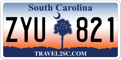 SC license plate ZYU821