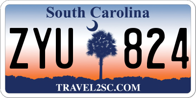 SC license plate ZYU824