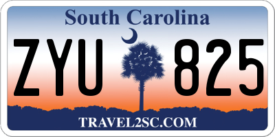 SC license plate ZYU825