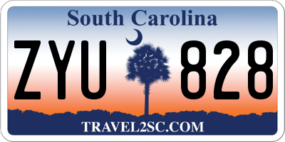SC license plate ZYU828