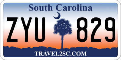 SC license plate ZYU829