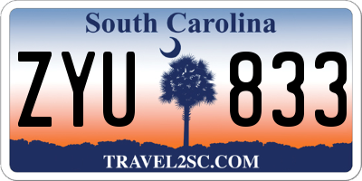 SC license plate ZYU833