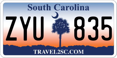 SC license plate ZYU835