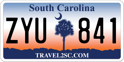 SC license plate ZYU841