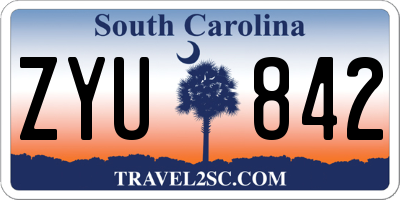 SC license plate ZYU842