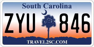 SC license plate ZYU846