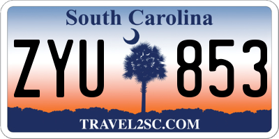 SC license plate ZYU853