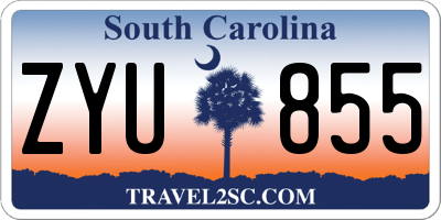 SC license plate ZYU855