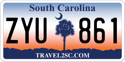 SC license plate ZYU861