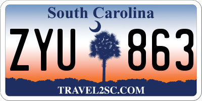 SC license plate ZYU863