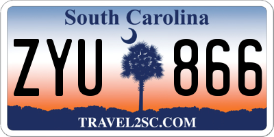 SC license plate ZYU866