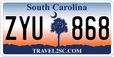 SC license plate ZYU868