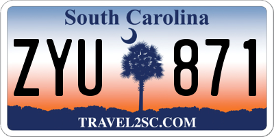 SC license plate ZYU871