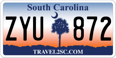 SC license plate ZYU872
