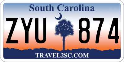 SC license plate ZYU874