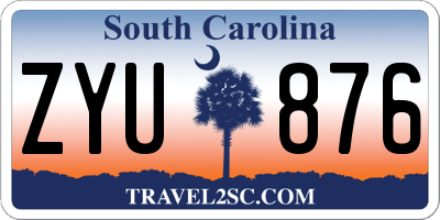 SC license plate ZYU876
