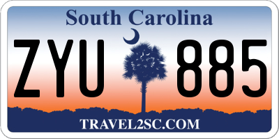 SC license plate ZYU885