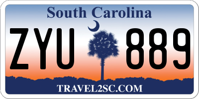 SC license plate ZYU889