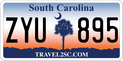 SC license plate ZYU895