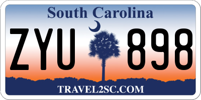 SC license plate ZYU898