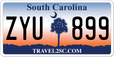 SC license plate ZYU899