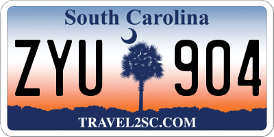 SC license plate ZYU904