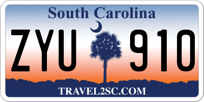 SC license plate ZYU910